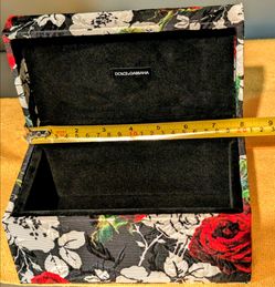 NEW Dolce & Gabbana RARE Old Stock Outer Stitched Rose Logo Jewelry Box ~ 8" x 4.6" x 4.5"