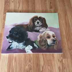 Oil Paintins On Canvas Of Dogs