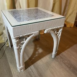 Kitschy, Small Plastic Table With Glass Top