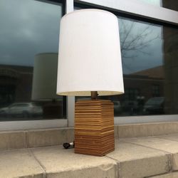 Vintage Chunky Wooden Table Lamp