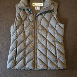 Columbia Puffer Vest Core Black Full Zip Pockets Womens Size Small