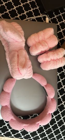 Pink Headband And Wrist Band Set