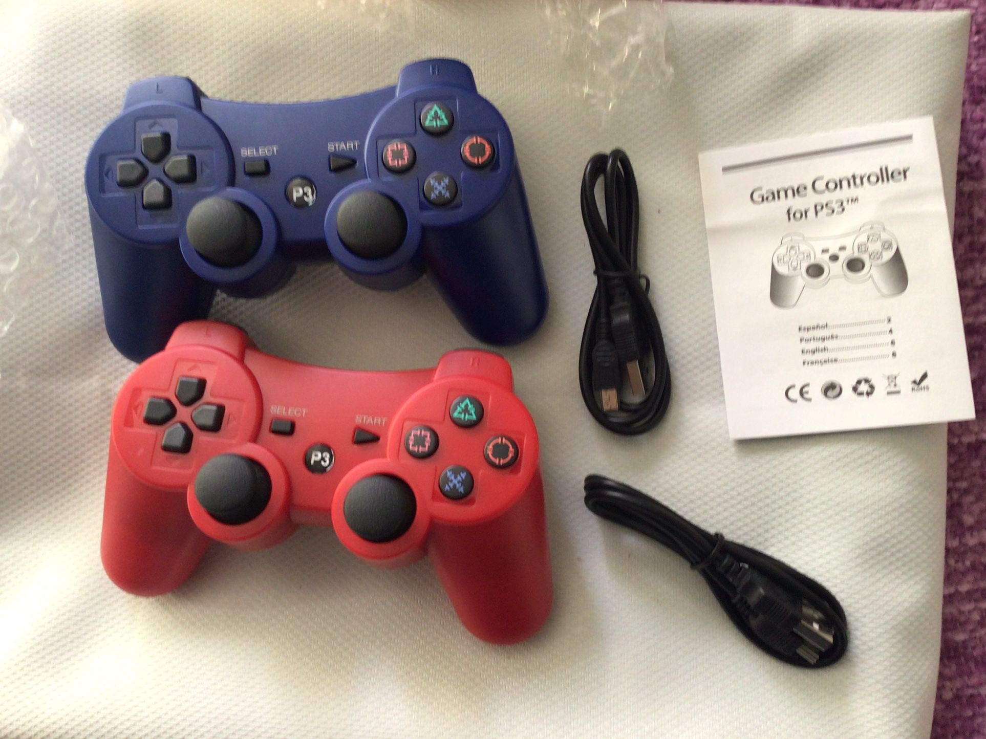 Controller 2 Pack for PS3 Wireless Controller for Sony Playstation 3