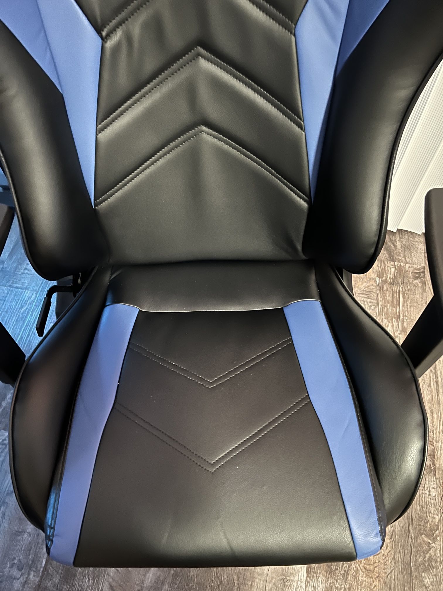 Emerge Vartan Bonded Leather Gaming Chair, Black/Blue for Sale in