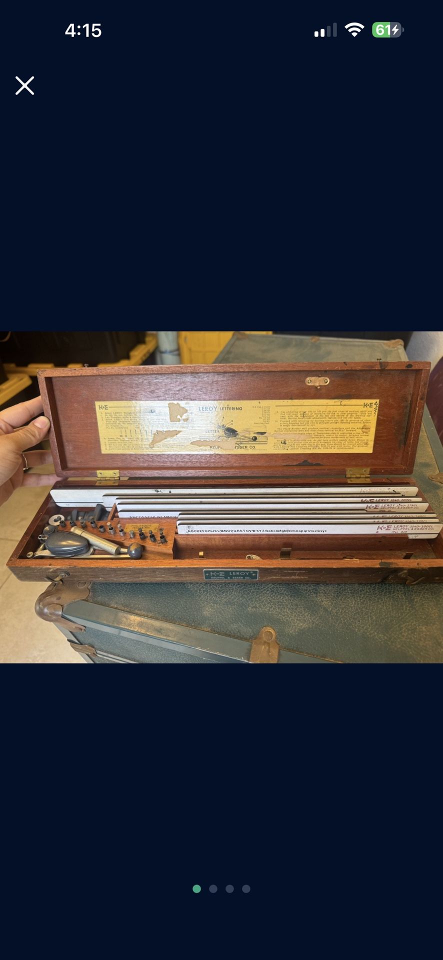 VINTAGE KEUFFEL & ESSER CO K&E LEROY LETTERING SET WITH WOOD CASE