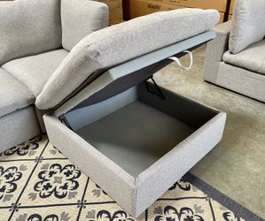 Brand New Washable Cloud Storage Ottoman – Gray/Dark Gray/Green – Only $149