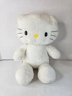 Build A Bear Hello Kitty Sanrio Plush White Stuffed Yellow Nose No Bow 17"