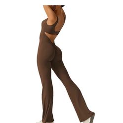 Womens Brown Jumpsuit