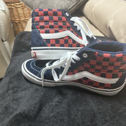 VANS SK8-Hi Pro CHECKERBOARD NAVY/ORANGE