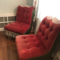 Two Red Velvet Chairs  