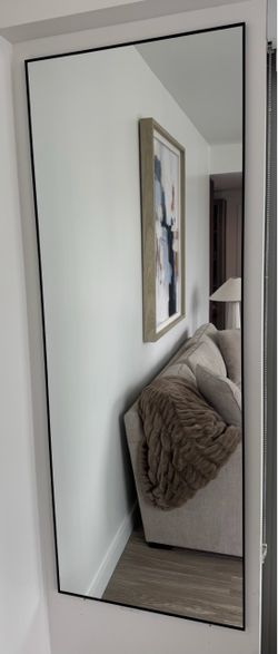 Full Length Wall Mirror Thin Black Frame