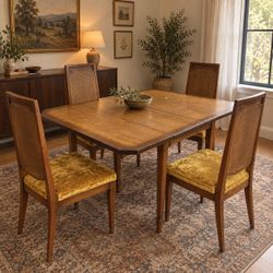 Vintage Mid-Century Dining Table + 4 Chairs — Free OC Delivery