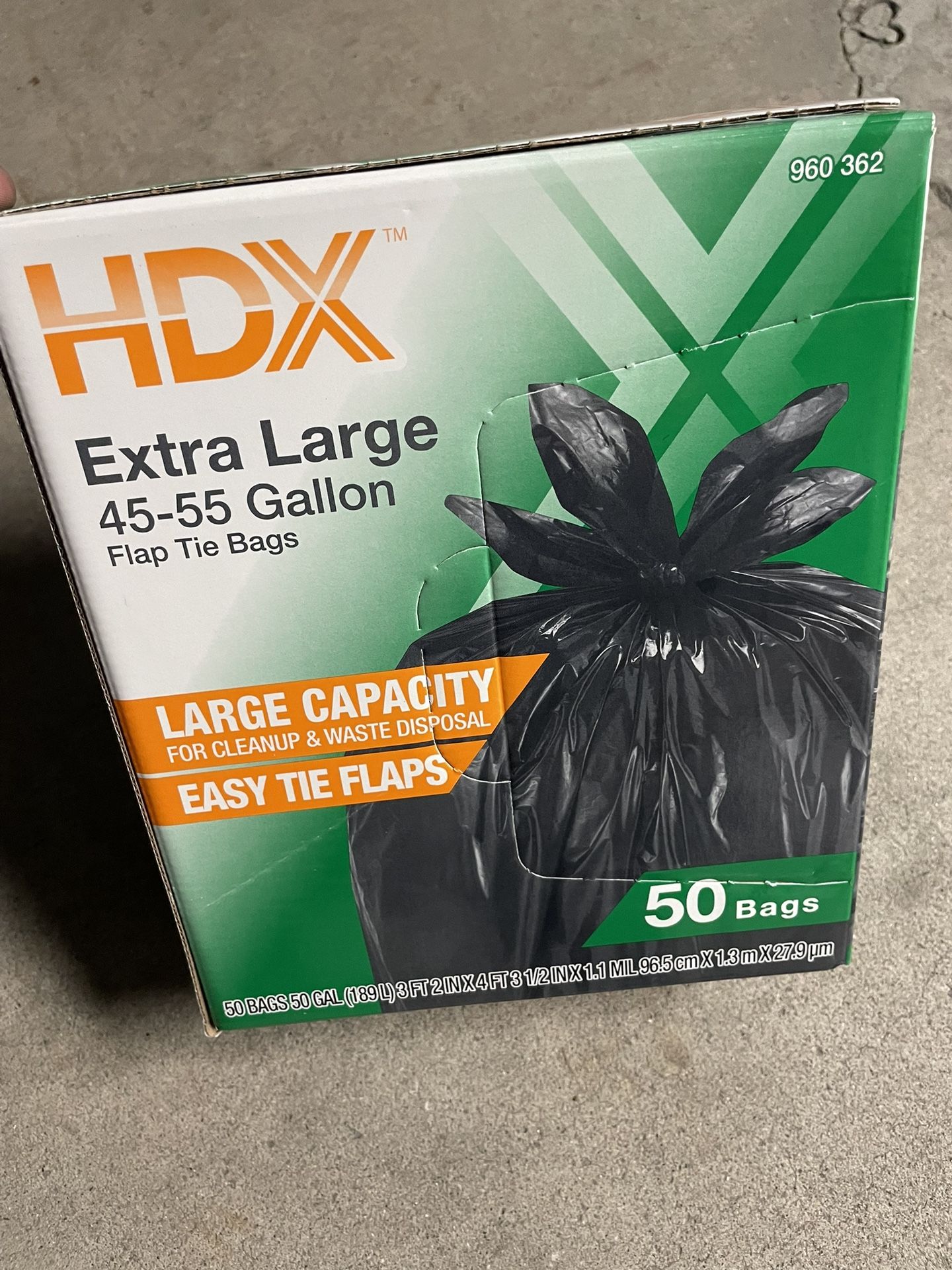 HDX 50 Gal. Black Extra Large Trash Bags (50-Count)