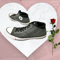 Converse Chuck Taylor Black/Gray Marble & White 3/4 Sneakers Women 10