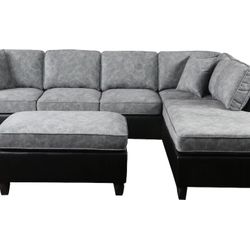 Gray Sectional + Ottoman    Delivery Included 