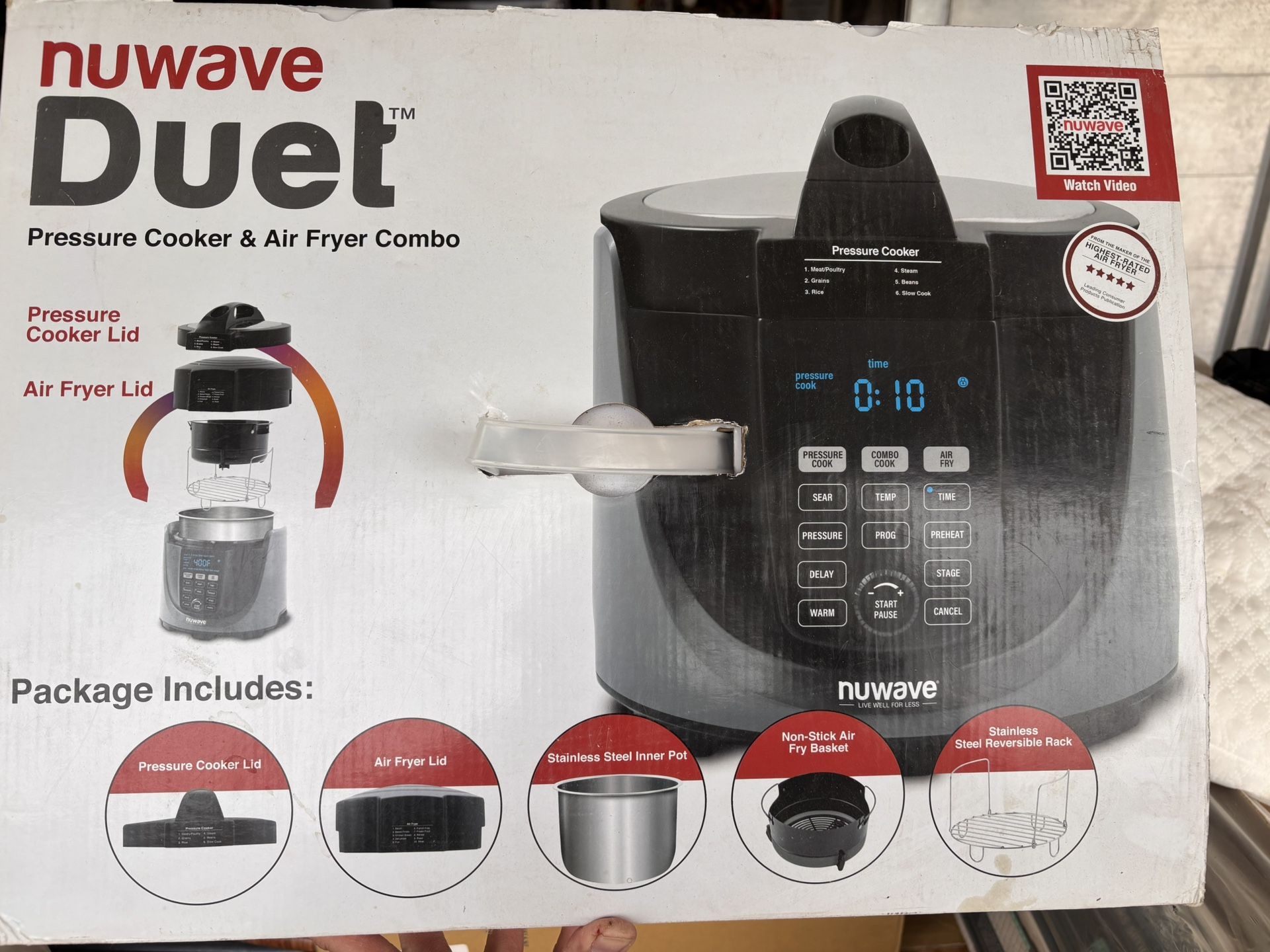 NUWAVE DUET PRESSURE COOKER AIR FRYER COMBO