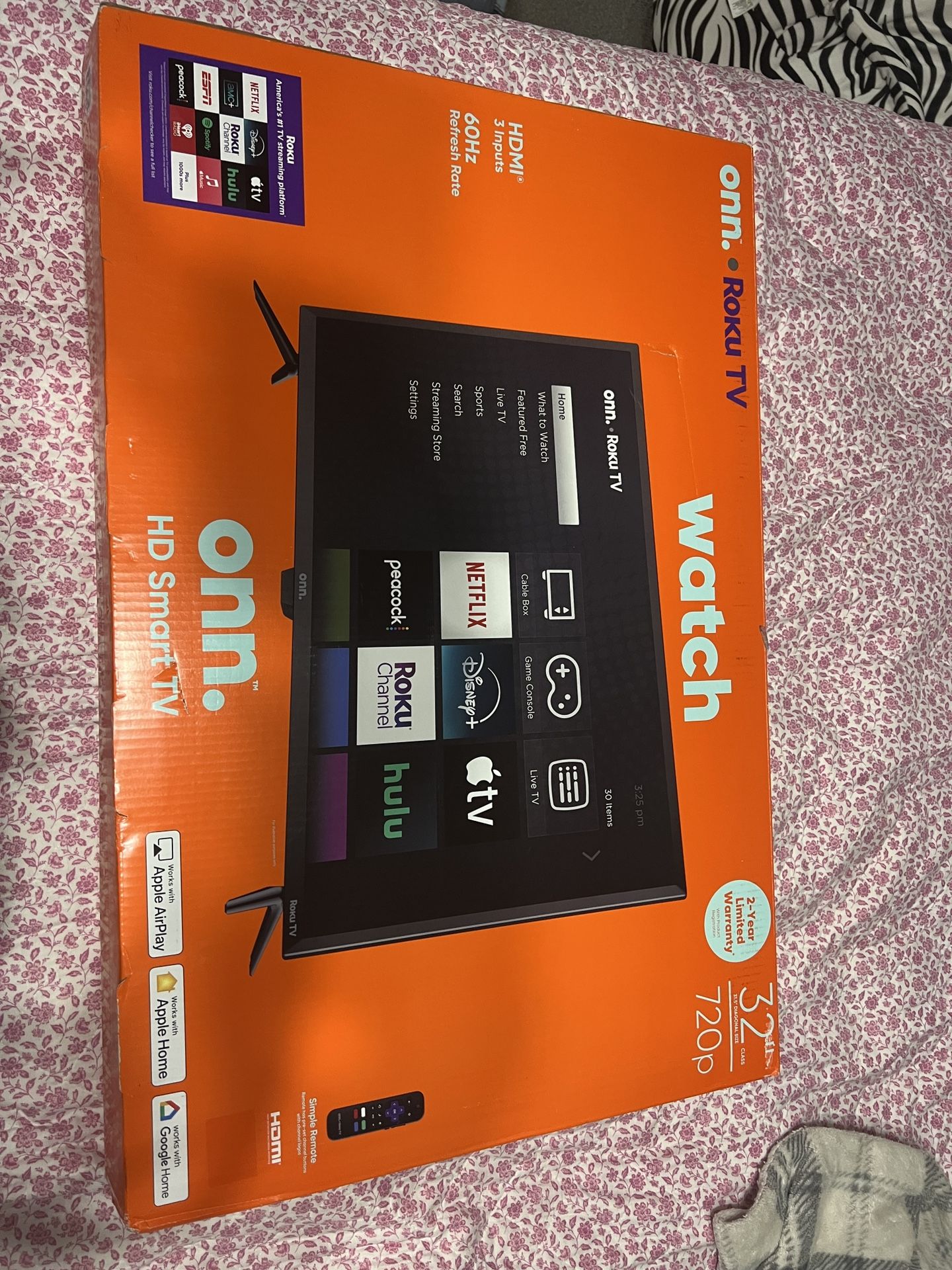 Onn. Roku Tv 32” Brand New