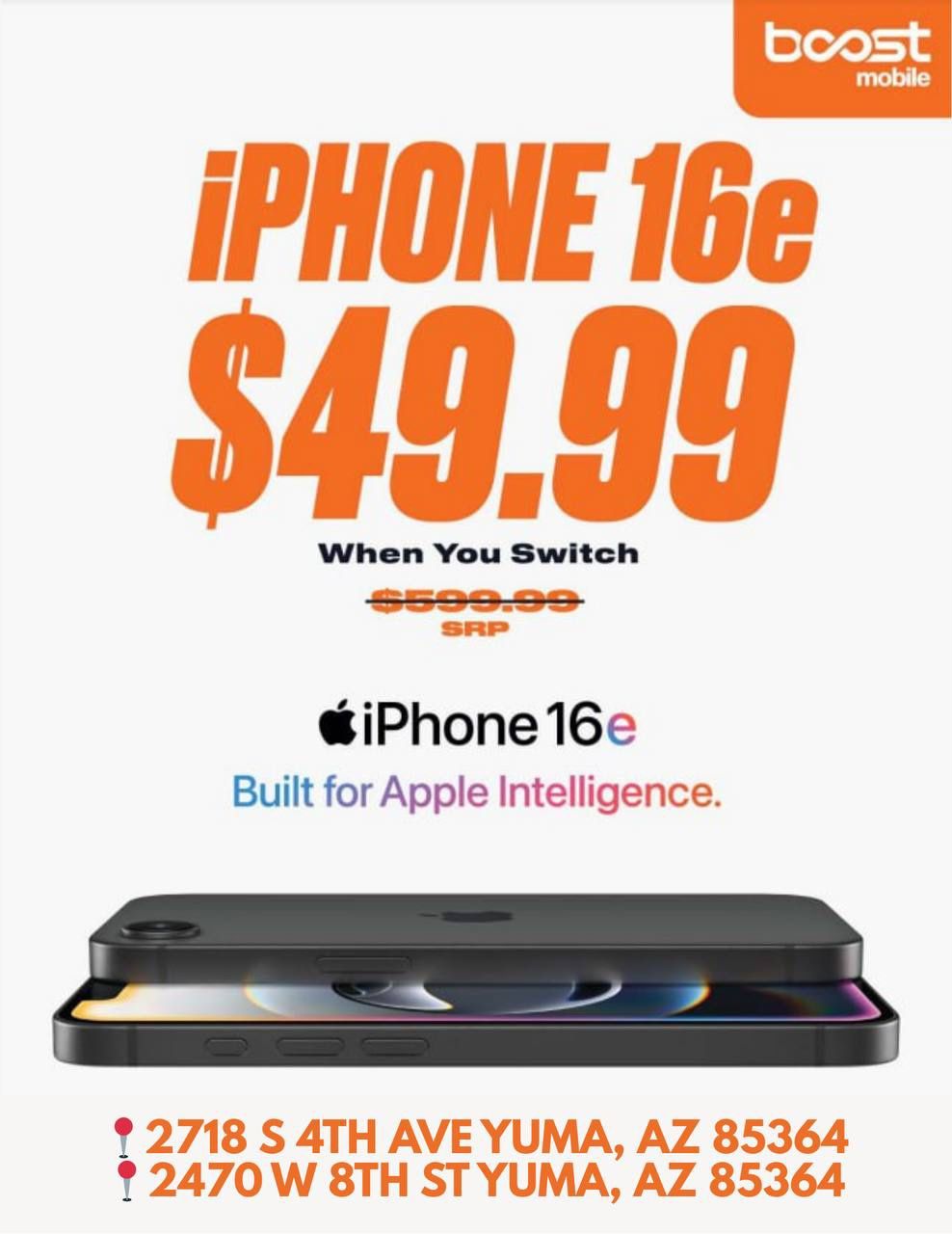 iPhone 16e $49.99