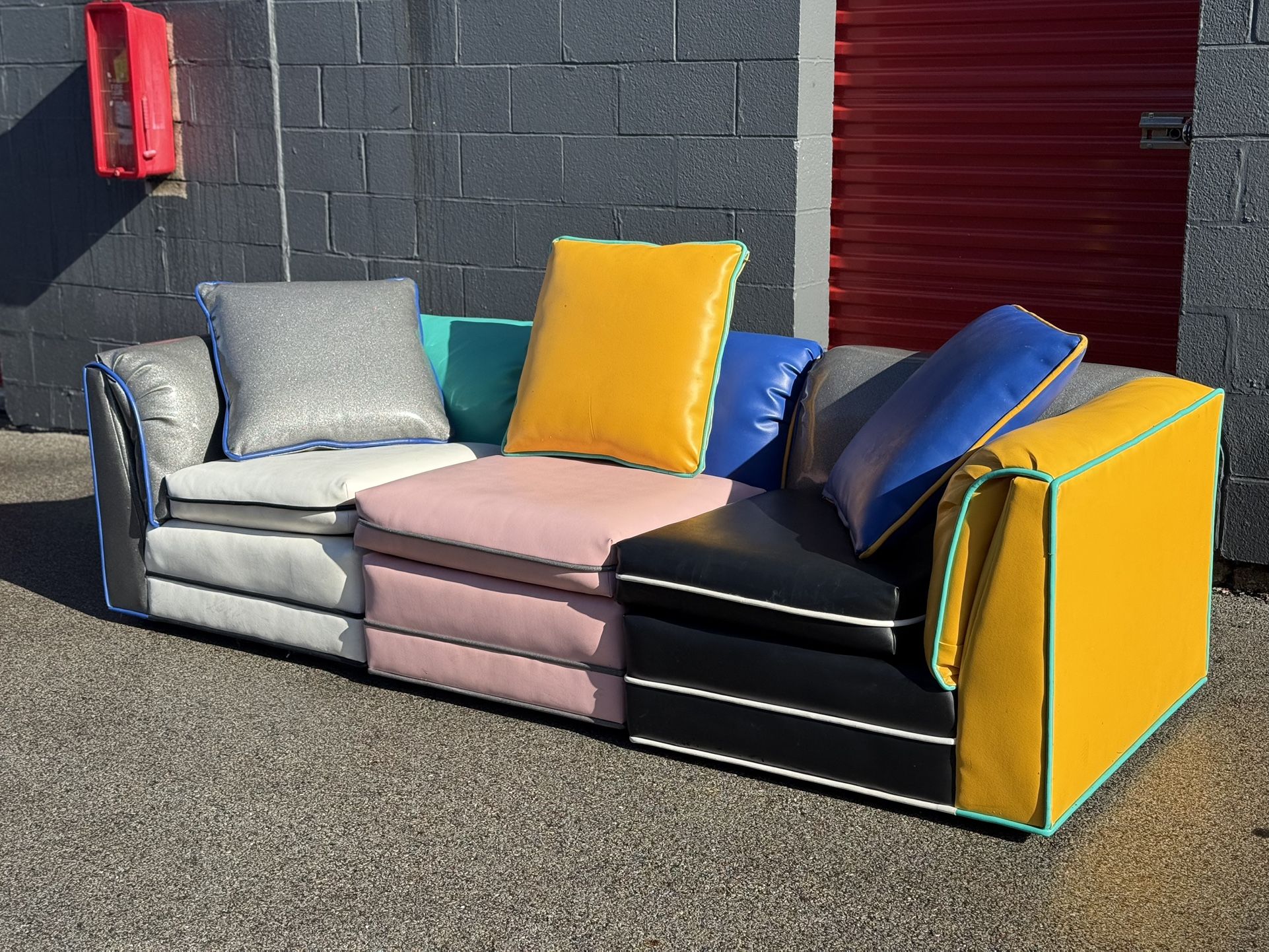 Vintage Color Block Modular Sectional Sofa! ***Free Curbsude Delivery*** 