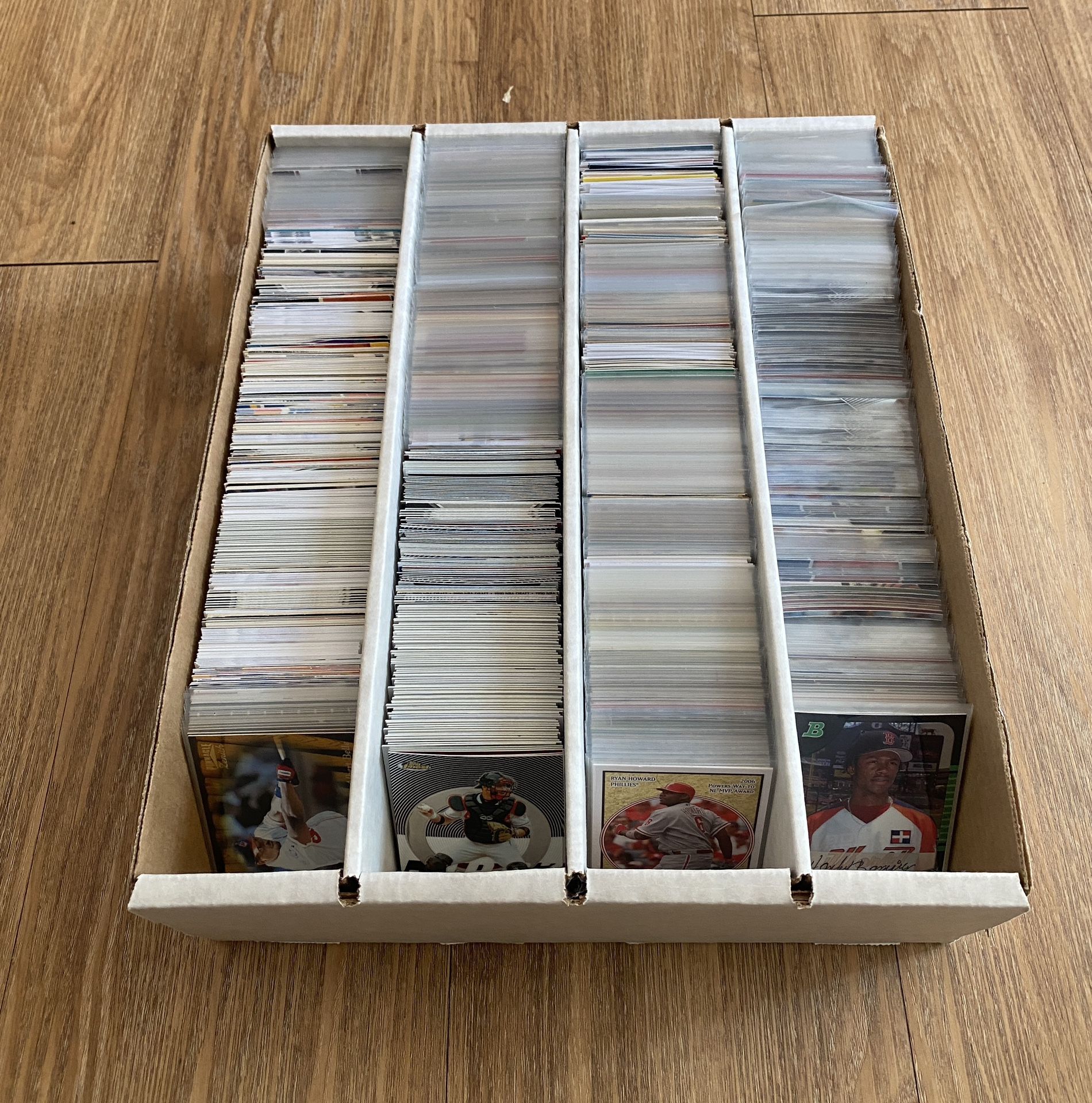Big box of mixed sports cards baseball, basketball, football, soccer, hockey must take all !