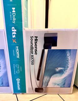 Hisense AX700 Soundbar 5.1.4 Ch. Dolby Atmos Home Theater w/ Wireless Subwoofer & Rear Speakers – 570W Peak Power