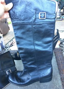 Black coach boots size 10