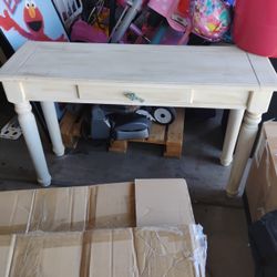 Sofa Table 4 Ft Long 15 And 1/2 In Wide Beige And Brown