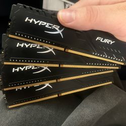4x8gb HyperX Fury DDR4 3200MHz CL16 Ram