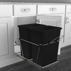 NEW Pull-Out Dual Trash & Recycling Bin for Cabinet - Soft Close, Slide-Out