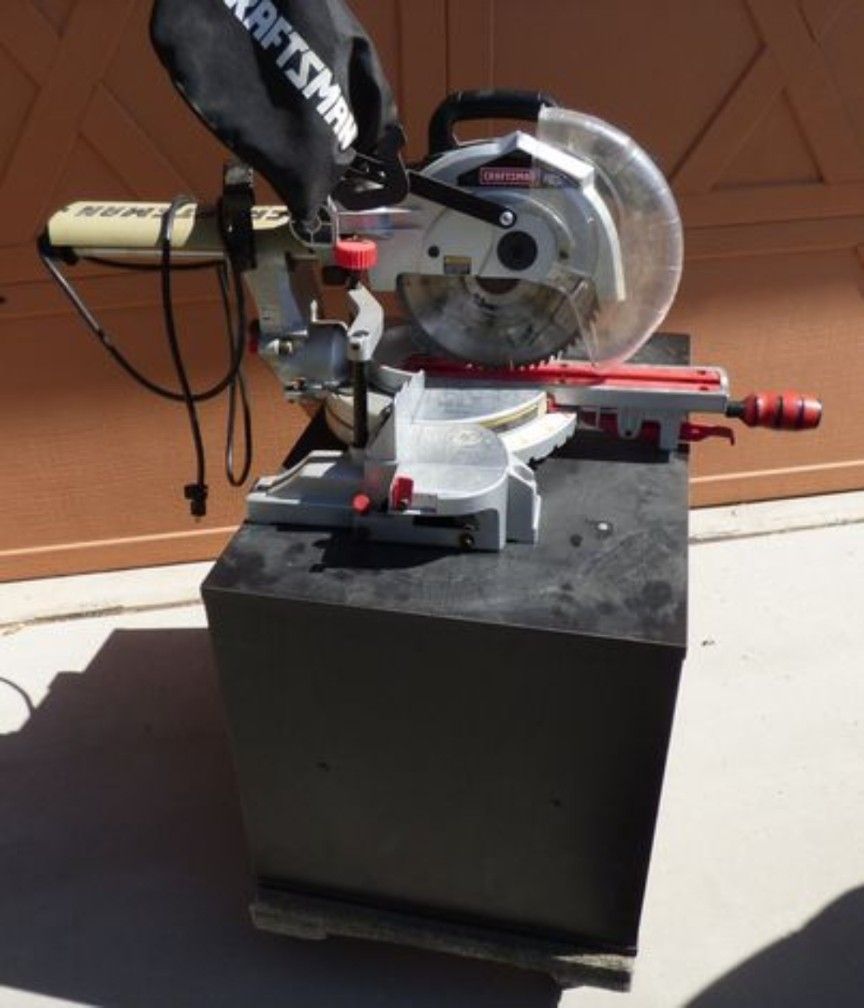 10" Compound Miter Saw, Craftsman, Rolling Stand, + Roller Stand, Exc