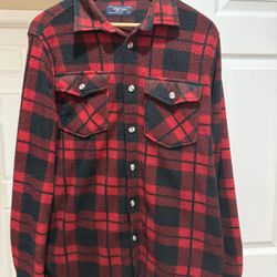 Men’s Plaid/ Checkered  Red Long Sleeve Shirt