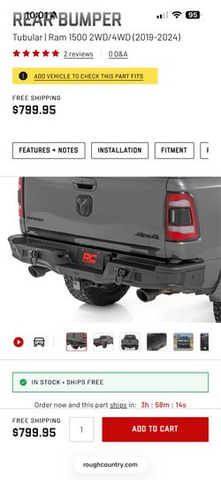 Ram rebel rear bumper 19-24