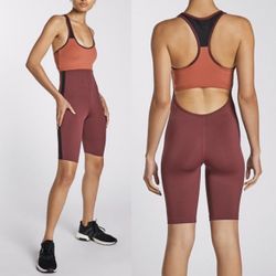 Secndnture biker yoga suit open back colorblock women size XS
