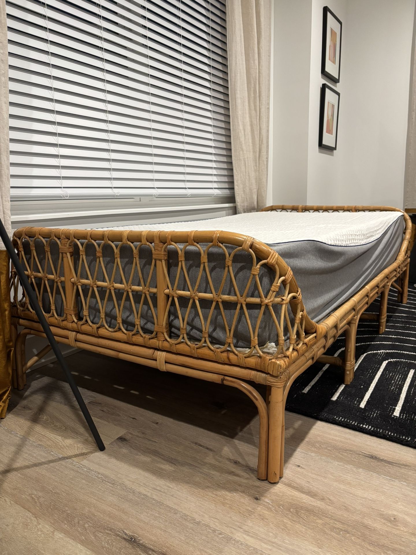 West Elm Rattan Twin Day Bed And Nectar Twin Mattress