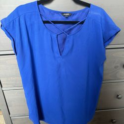 Royal Blue Top with Cross Front (Large) 