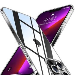 JUSTCOOL Compatible with iPhone 13 Pro Case, Crystal Clear Not Yellowing, Reinforced Military-Grade Shock Protection Anti-Scratch Slim Phone Case for 