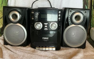 Naxa Mini Stereo System — CD, Cassette, AM/FM Radio + 2 Speakers