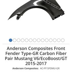 Anderson Composites Front Fender Type-GR Carbon Fiber Pair Mustang V6/EcoBoost/GT 2015-2017