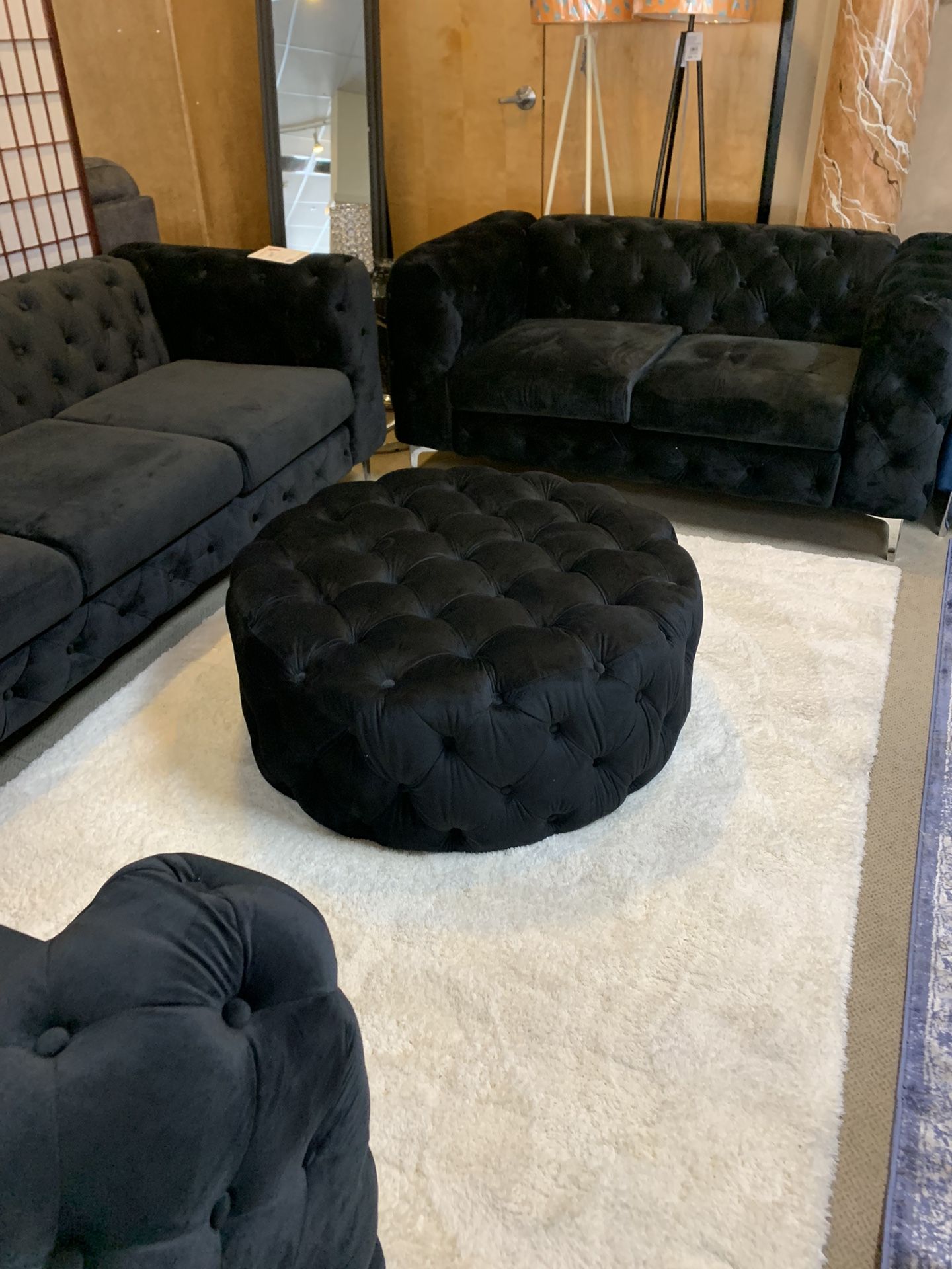 Black Ottoman 20% Off Sofas Super Bowl Sale