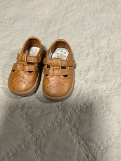 Toddler Tan Leather Mary Jane Shoes