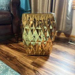 Beautiful, Shiny Gold Table/Stool In Perfect Condition