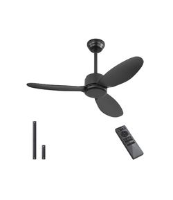 WINGBO 42" Wet Rated Ceiling Fans no Light, Waterproof Outdoor Indoor Ceiling Fan with Remote, 3 ABS Blades Modern Ceiling Fan, Quiet 6-Speed DC Motor