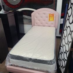 Brand New Box Pink Color Twin Size Platform Bed Frame Special