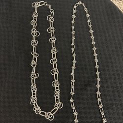 Stainless chains 24 in skinny one 21.5 in thick one $4 each
