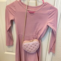 Pink Cotton Dress For Girl 