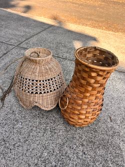Wicker hanging shade and stand