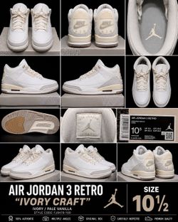 Jordan 3 Ivory Craft size 10.5