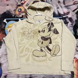 Disney Walt Disney Worlds Vintage Retro Mickey Mouse Bedazzled Hooded Jacket XXL 