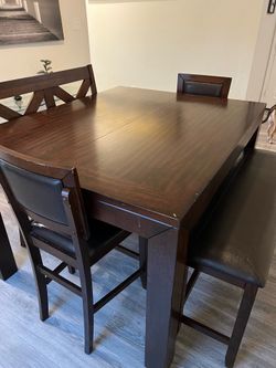 Solid Wood Counter-Height Dining Set (7 Piece) w/ Butterfly Leaf