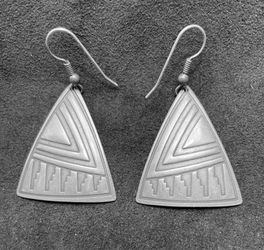 Pewter Triangle Earrings